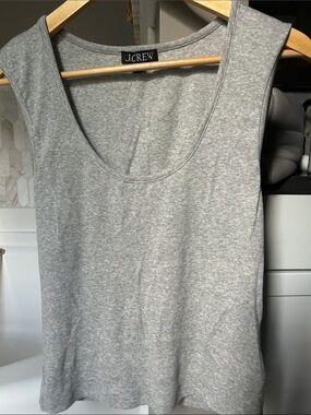 J.Crew Light Gray Ribbed Scoop Neck  cap sleeve Tank